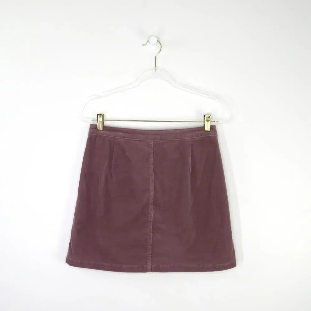 Mossimo Purple Corduroy Mini Skirt Size 4 Small Cute Retro